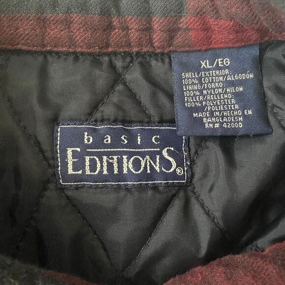 Basic Editions men XL 100% cotton button up midweight coat w/quilted lining - Picture 11 of 13